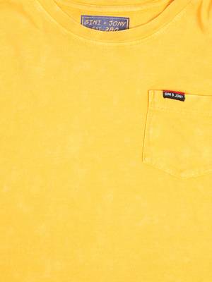 Yellow Printed Cotton Boys Tshirts 3