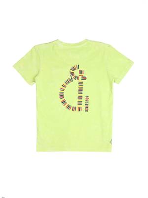 Green Printed Cotton Boys Tshirts 2
