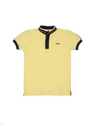 Yellow Printed Cotton Boys Tshirts 1