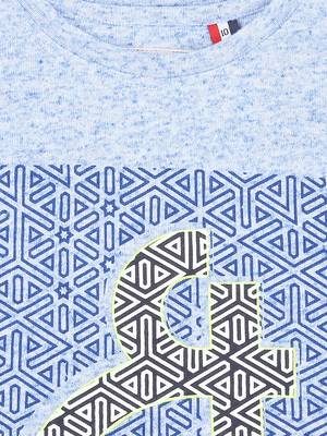 Blue Printed Cotton Boys Tshirts 3