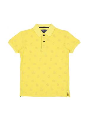 Yellow Printed Cotton Boys Tshirts 1