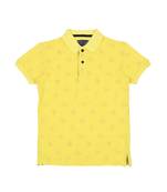 Yellow Printed Cotton Boys Tshirts