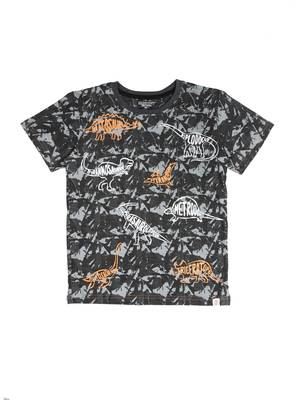 White Printed Cotton Boys Tshirts 1