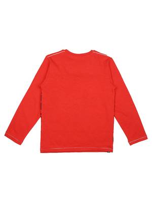 Red Printed Cotton Boys Tshirts 2