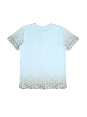 Blue Printed Cotton Boys Tshirts 2