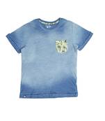 Blue Printed Cotton Boys Tshirts