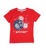 Red Printed Cotton Boys Tshirts