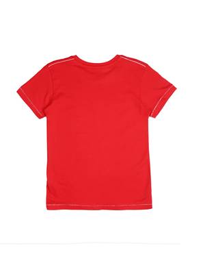 Red Printed Cotton Boys Tshirts 2
