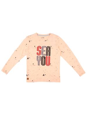 Pink Printed Cotton Boys Tshirts 1