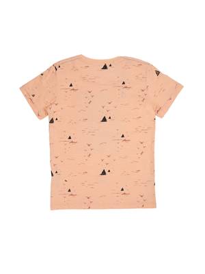 Pink Printed Cotton Boys Tshirts 2