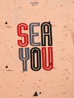 Pink Printed Cotton Boys Tshirts 3