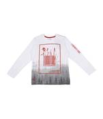 White Printed Cotton Boys Tshirts