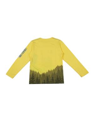 Yellow Printed Cotton Boys Tshirts 2