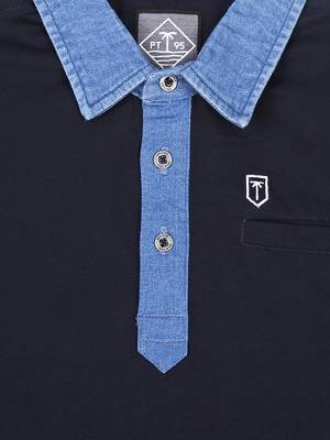 Blue Printed Cotton Boys Tshirts 3