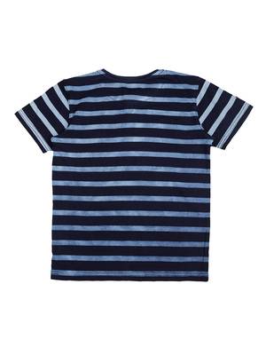 Blue Printed Cotton Boys Tshirts 2