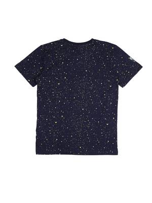 Blue Printed Cotton Boys Tshirts 2