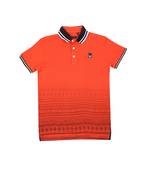 Orange Printed Cotton Boys Tshirts