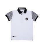 White Printed Cotton Boys Tshirts