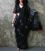 Sanganeri Print Mul Cotton Saree with Blouse Piece - Ethnics Land