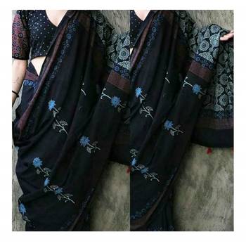 Sanganeri Print Mul Cotton Saree with Blouse Piece - Ethnics Land 2