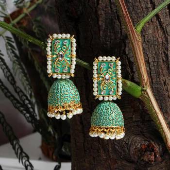 Green jhumkas 1