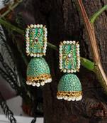Green jhumkas
