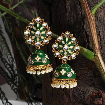 Green jhumkas 1