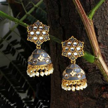 Grey jhumkas 1