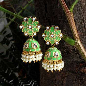 Green jhumkas 1