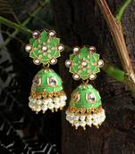 Green jhumkas
