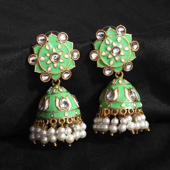 Green jhumkas 2