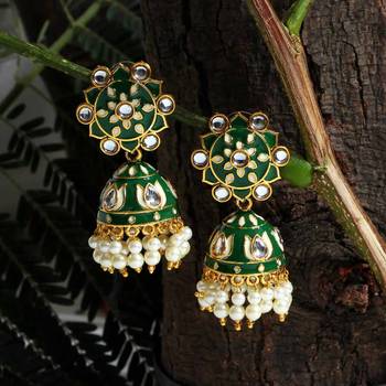 Green jhumkas 1