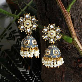 Grey jhumkas 1