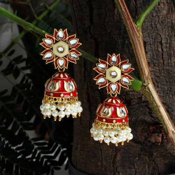 Maroon jhumkas 1