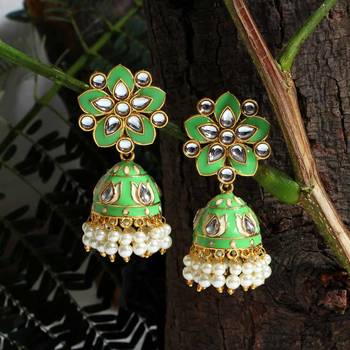 Green jhumkas 1