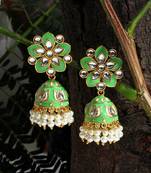 Green jhumkas