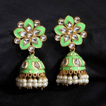 Green jhumkas 2