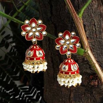 Maroon jhumkas 1