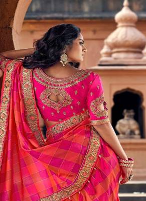   multicolor woven silk blend saree with blouse 2