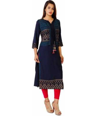 blue Kurti with Blue Jacket 1
