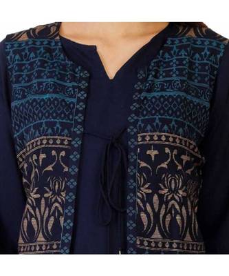 blue Kurti with Blue Jacket 3
