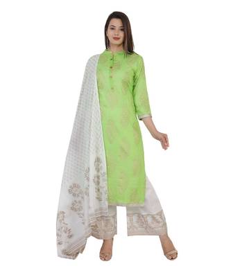 Mehendi Kurti with Palazzo & Dupatta 1