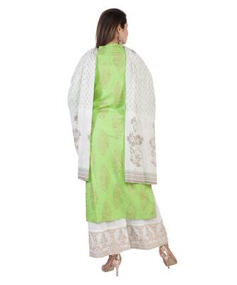 Mehendi Kurti with Palazzo & Dupatta 4