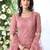 Dusty Peach Thread Embroidery Net Semi Stitched Gown