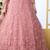 Dusty Peach Thread Embroidery Net Semi Stitched Gown