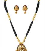 kolhapuri gold plated laxmi pendhant long mangalsutra set 