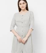 Grey plain rayon ethnic-kurtis