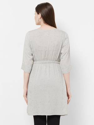 Grey plain rayon ethnic-kurtis 2