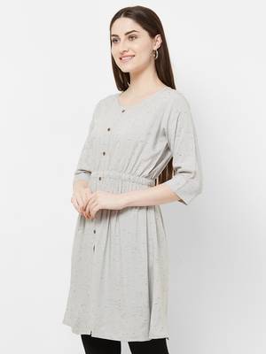 Grey plain rayon ethnic-kurtis 3