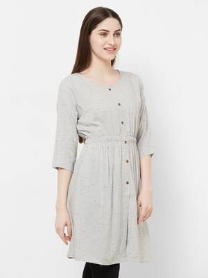 Grey plain rayon ethnic-kurtis 4